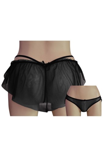 PAPATYA-DR.BUNGY - Papatya Helena Paris Kadın Tanga Külot Ön Tül Arka Üst Açık Etek Tül