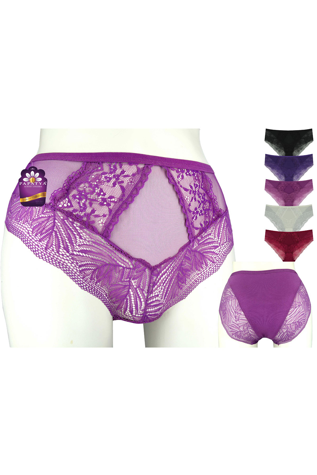 Papatya Kadın Bato Külot Ön Ara Şerit Üst Tül Alt Arka Bant - Thumbnail