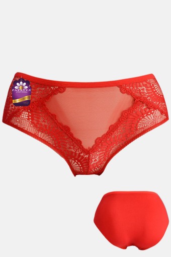 PAPATYA - Papatya Kadın Bato Külot Ön Dantel Orta Tül Arka Pamuk Büyük Beden