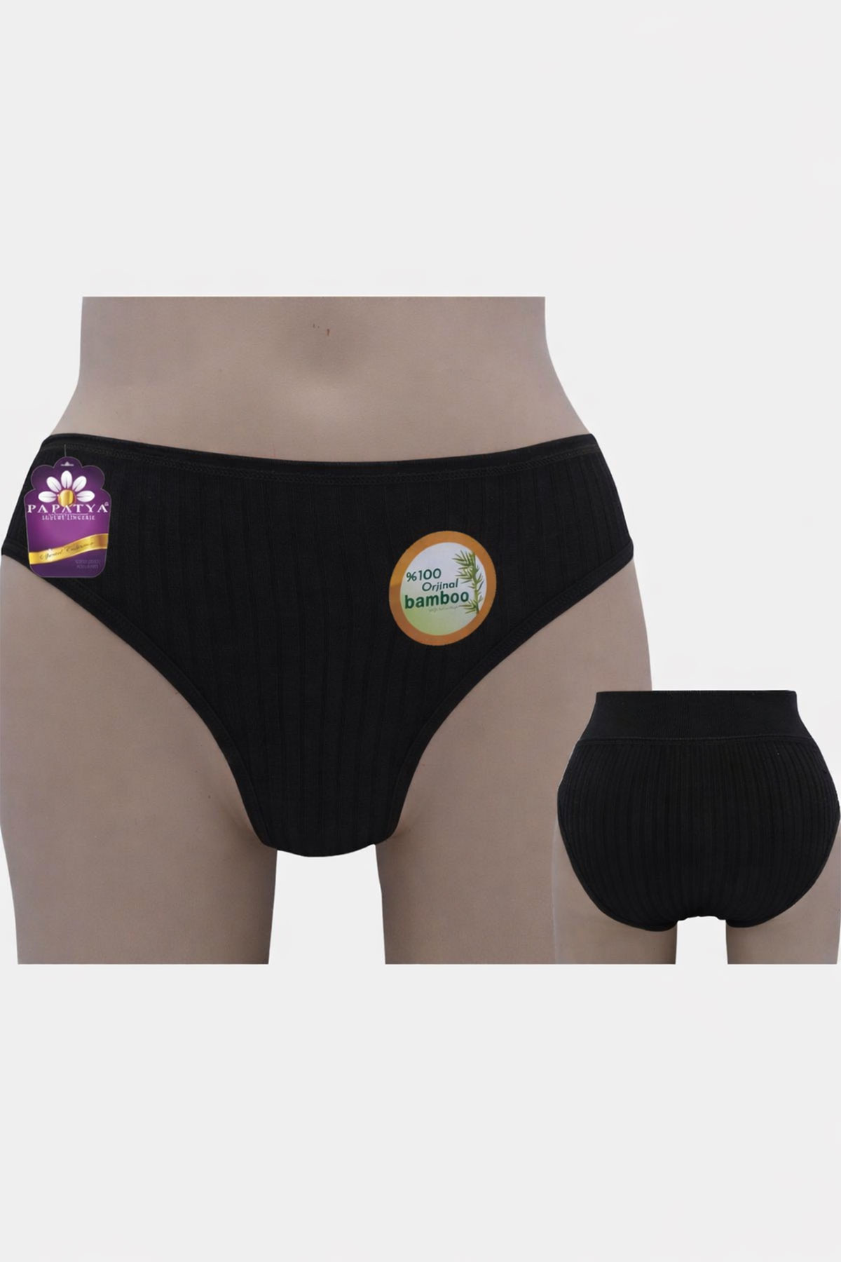 Papatya Kadın Bikini Külot Komple Raporlu Bambu - Thumbnail