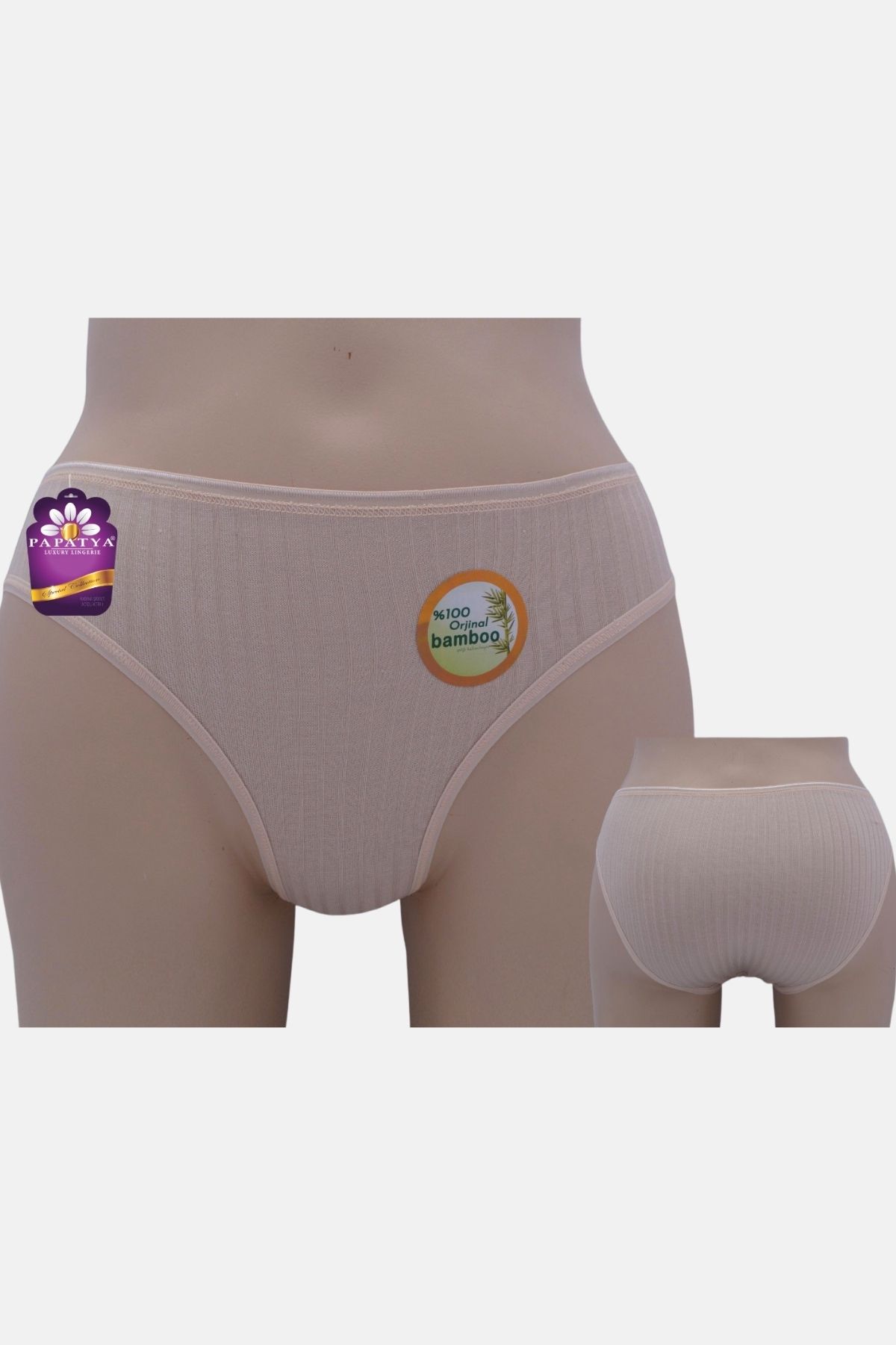 Papatya Kadın Bikini Külot Komple Raporlu Bambu - Thumbnail