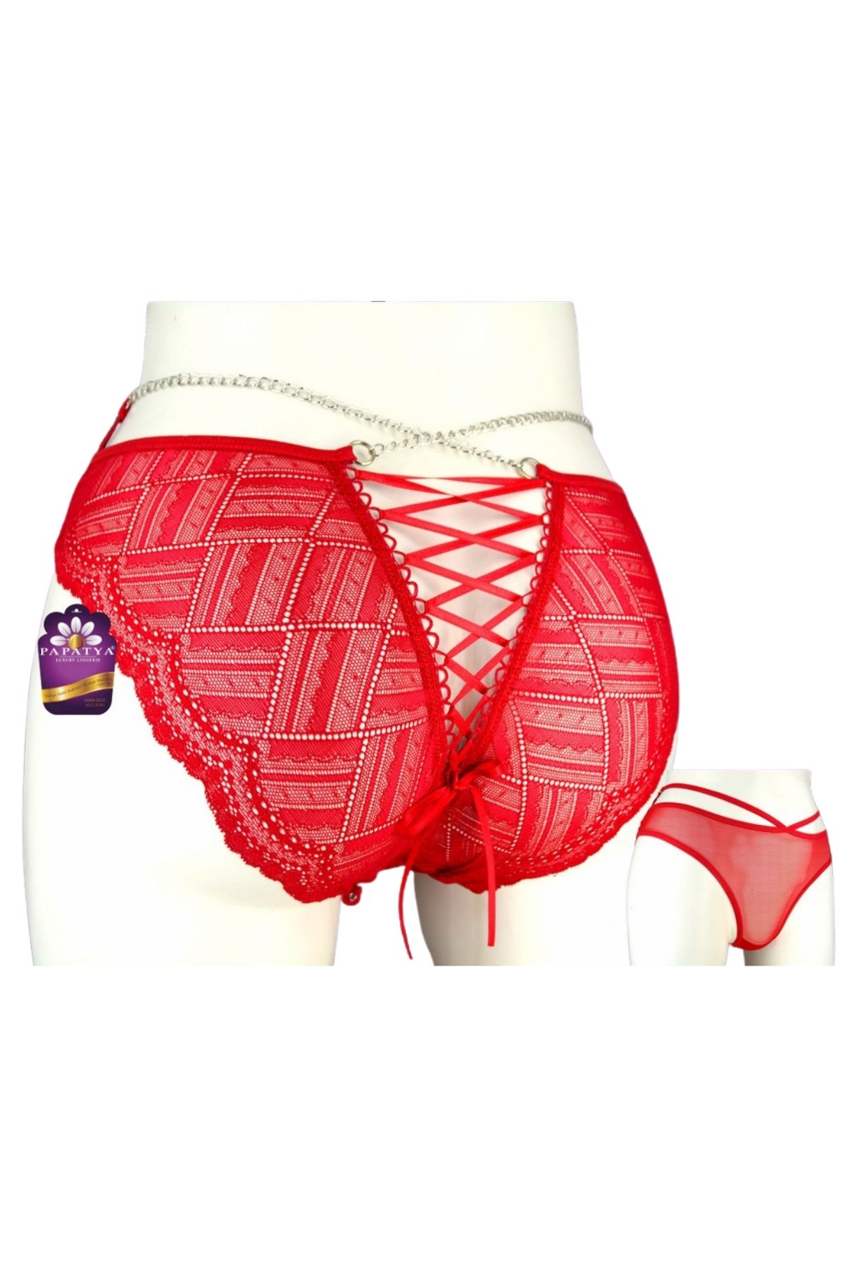 Papatya Kadın Bikini Külot Kurdele Bağlamalı - Thumbnail