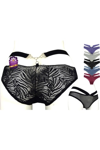 PAPATYA - Papatya Kadın Bikini Külot Ön Tül Arka Bant Üst Aksesuarlı