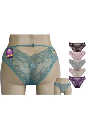 PAPATYA - Papatya Kadın Bikini Külot Ön Tül Arka Bant Yanları Çapraz İpli (1)
