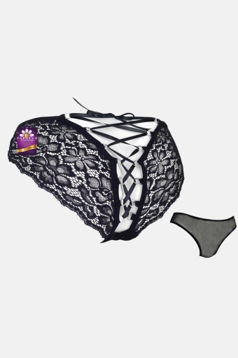 PAPATYA - Papatya Kadın Bikini Külot Ön Tül Arka Dantel İpli