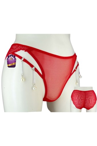 PAPATYA - Papatya Kadın Bikini Külot Ön Tül Yanlar İncili Aksesuarlı Arka Bant (1)