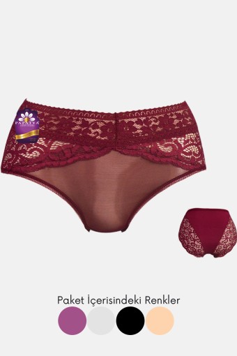 PAPATYA - Papatya Kadın Bato Külot Önü Tül Arkası Dantelli