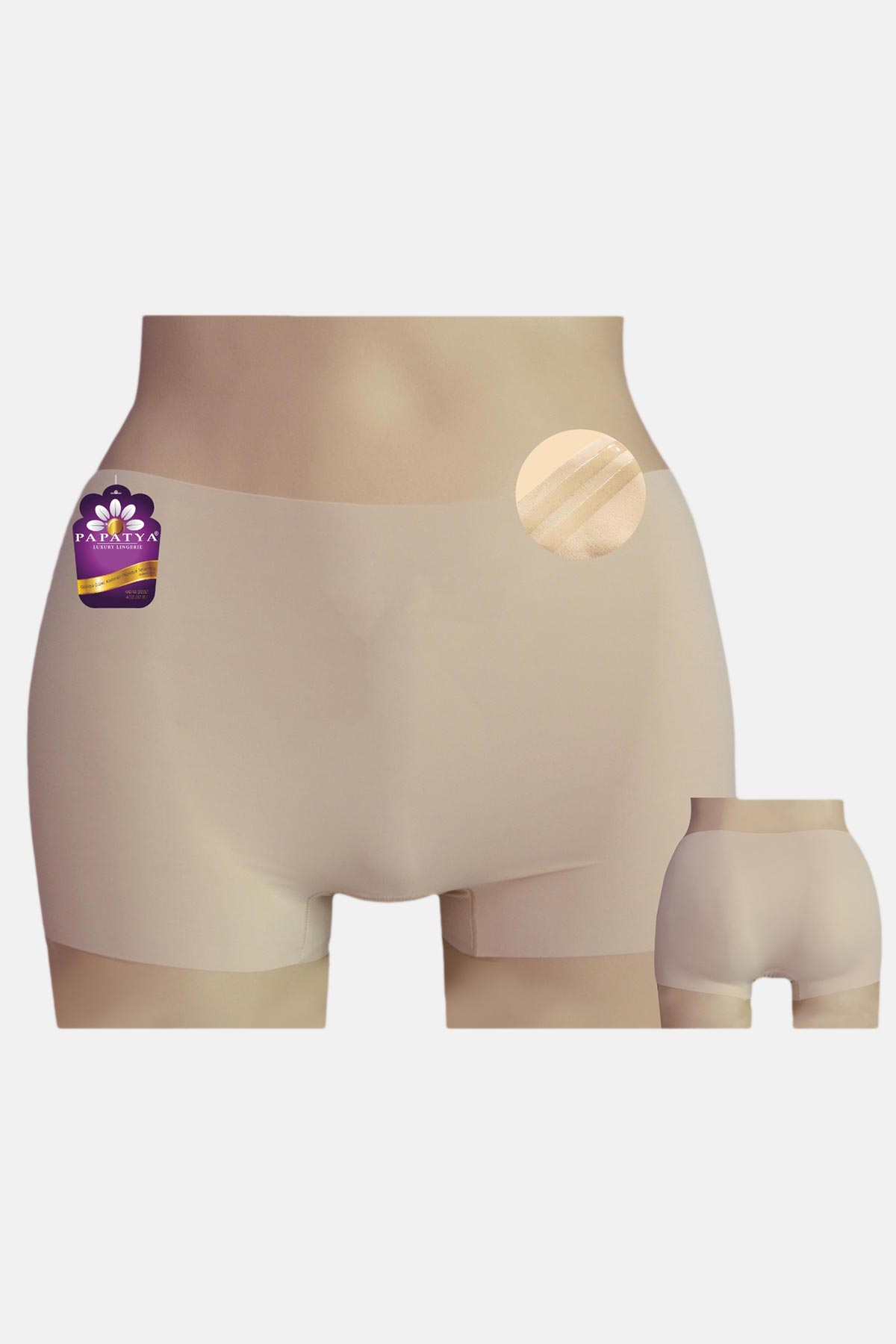 Papatya Kadın Boxer Külot Lazer Kesim Silikon Bel - Thumbnail