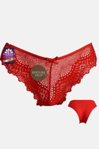 PAPATYA - Papatya Kadın Brazilian Külot Önü Dantelli Arkası Lazer Kesim
