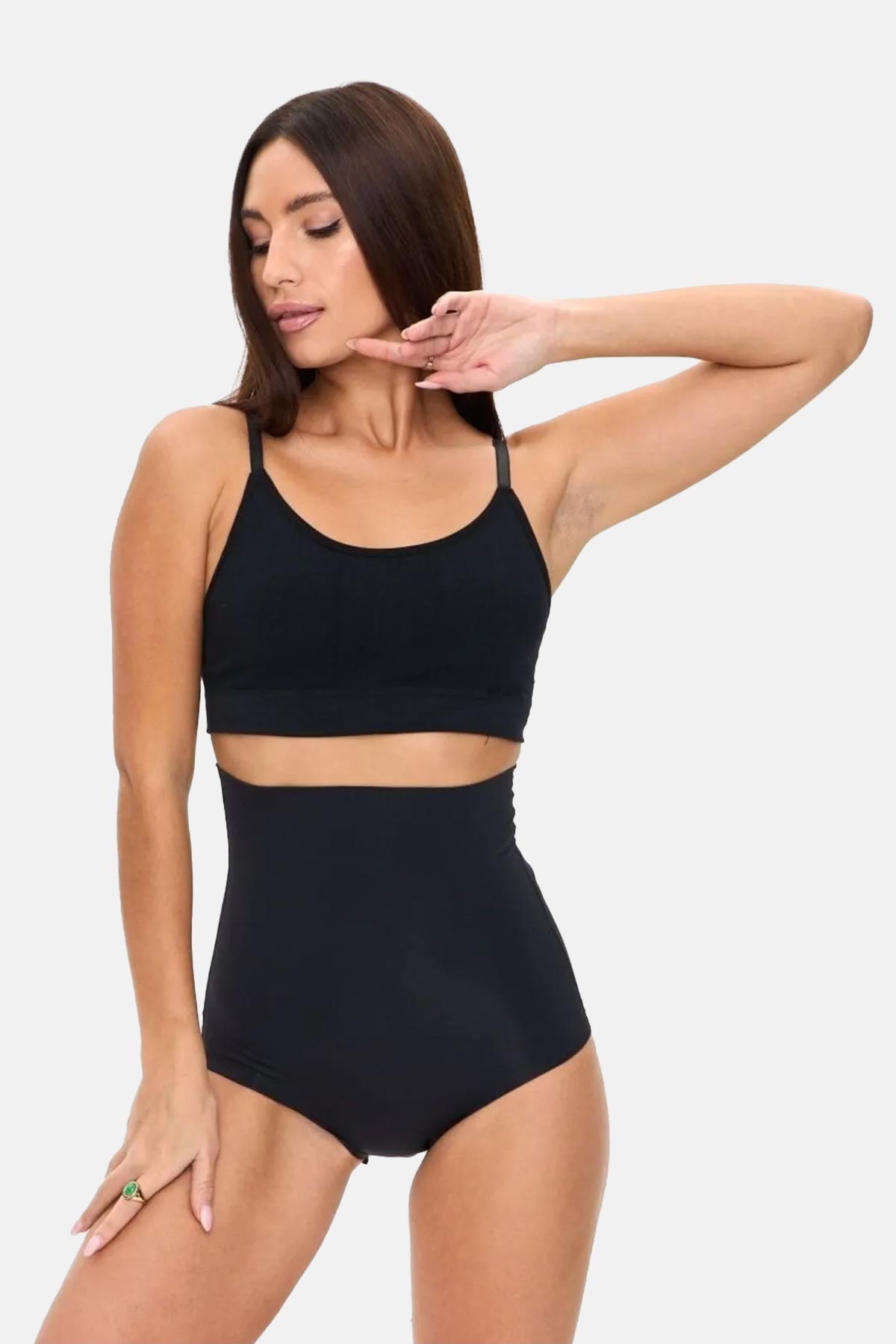 Papatya Kadın Korse Külot Yüksek Bel Lazer Kesim - Thumbnail