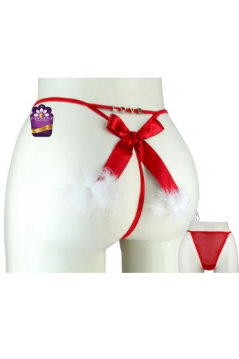 PAPATYA - Papatya Kadın Tanga Külot Arka Love Yazılı Tüy Fiyonklu