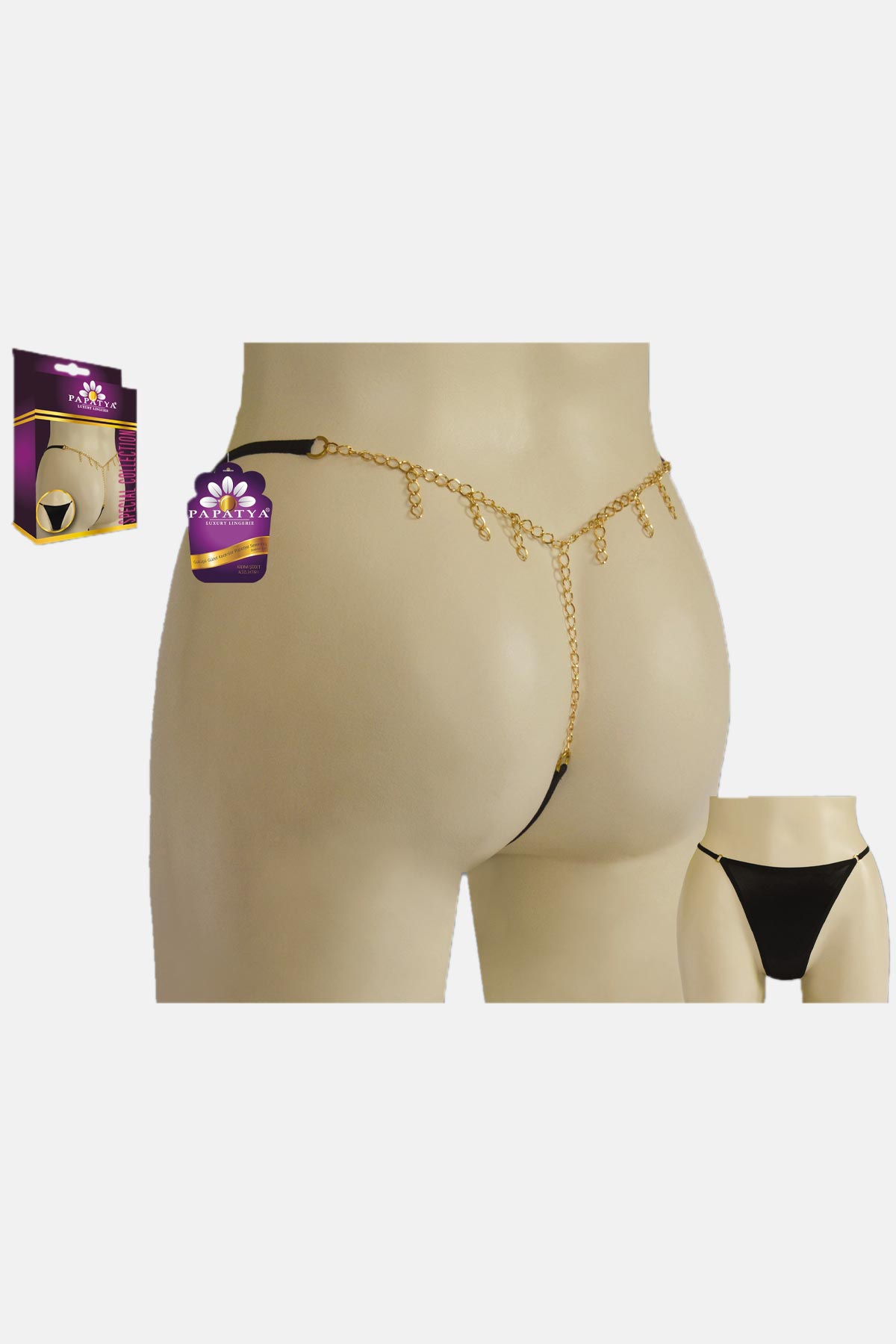 Papatya Kadın Tanga Külot Arkası Zincirli - Thumbnail