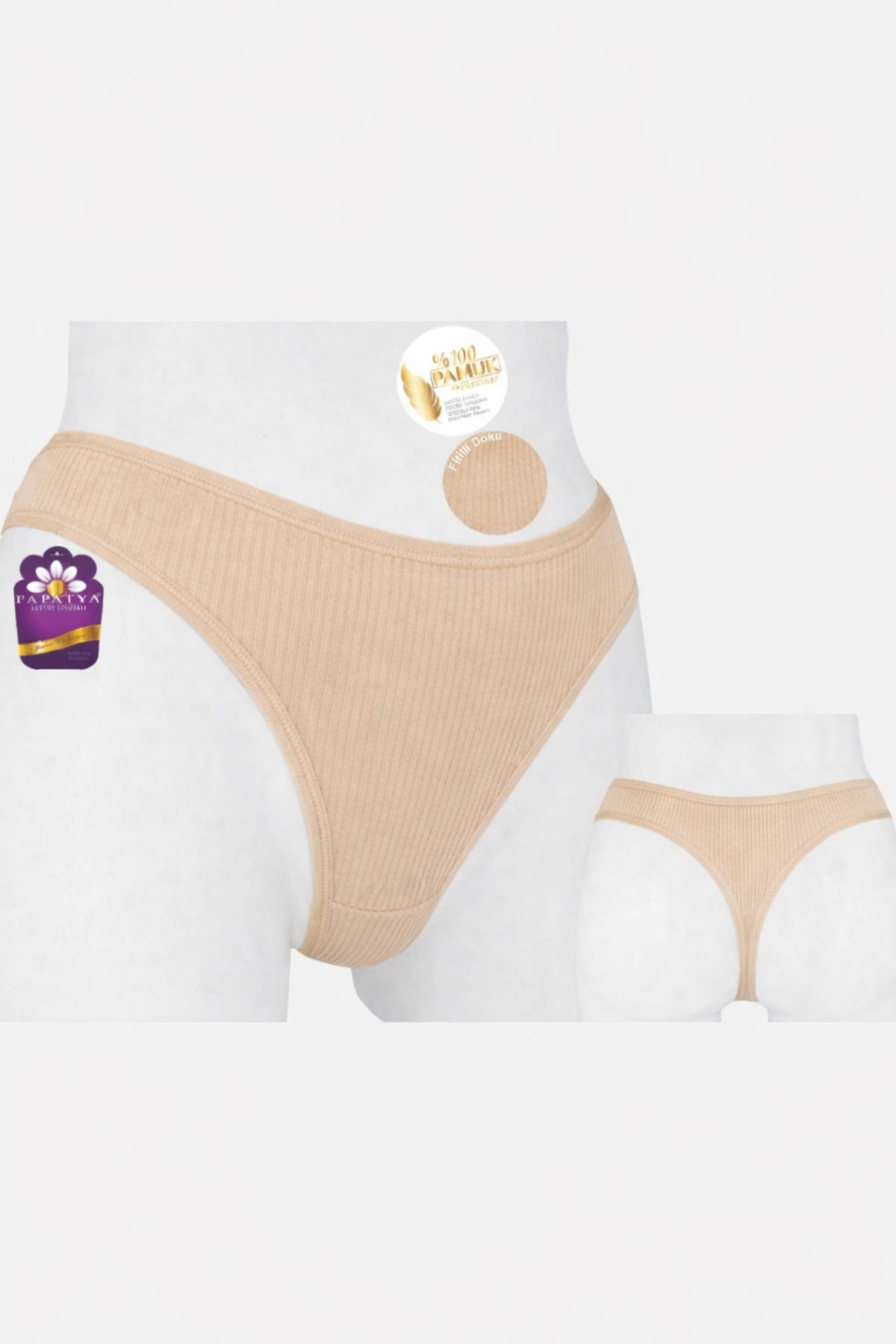 Papatya Kadın Tanga Külot Komple Ribana - Thumbnail