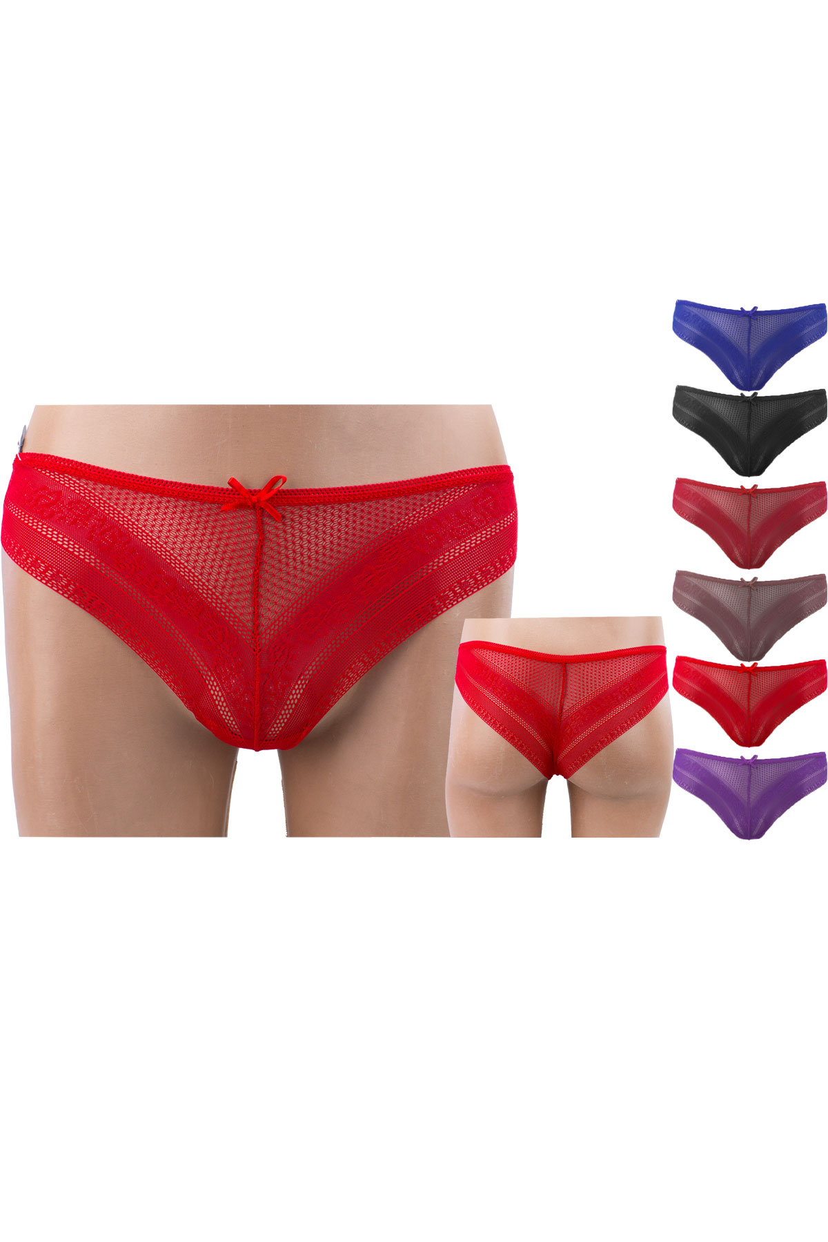 Papatya Kadın Tanga Külot Komple Tül - Thumbnail