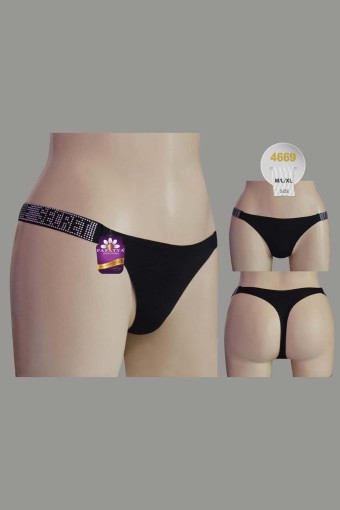 PAPATYA - Papatya Kadın Tanga Lazer Kesim Yanlar Taşlı Külot