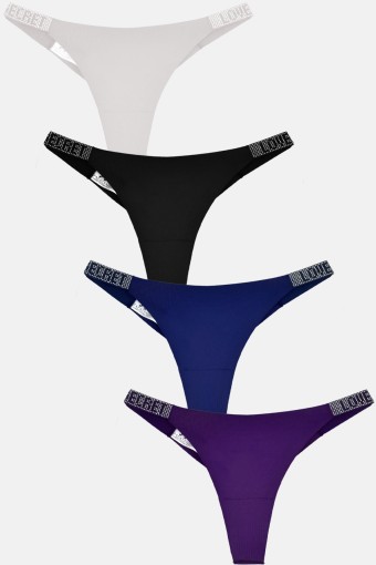 PAPATYA - Papatya Kadın Tanga Lazer Kesim Yanlar Taşlı Külot (1)