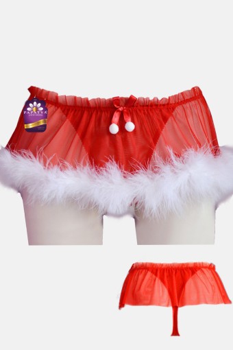 PAPATYA - Papatya Kadın Tanga Tül Etek Ucu Tüylü