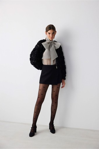 PENTİ-DESENLİ - Penti Kadın Külotlu Çorap Bowtie 20 Den Kurdele Desenli (1)