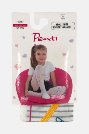 PENTİ-DESENLİ - Penti Kız Çocuk Külotlu Çorap Notebook Desenli