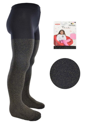 PENTİ-DESENLİ - Penti Kız Çocuk Külotlu Çorap Pretty Glossy Gümüş Simli