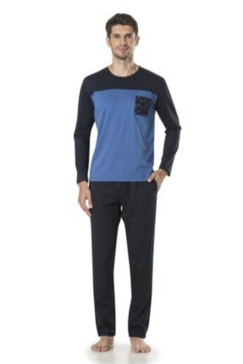 Pierre Cardin Erkek Çeyizlik Pijama Takımı Jakar Dokumalı Pamuklu - Thumbnail