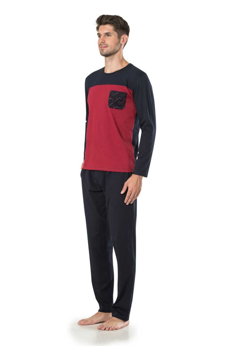 Pierre Cardin Erkek Çeyizlik Pijama Takımı Jakar Dokumalı Pamuklu - Thumbnail