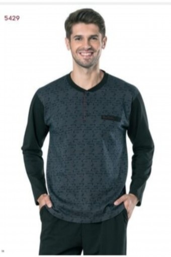 PİERRE CARDİN-PENTEKS OUTLET - Pierre Cardin Erkek Çeyizlik Pijama Takımı 3 Düğmeli Jakar Dokumalı Pamuklu (1)