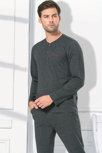 PİERRE CARDİN-PENTEKS - Pierre Cardin Erkek Pijama Takımı Düz Penye