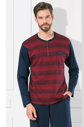 PİERRE CARDİN-PENTEKS OUTLET - Pierre Cardin Erkek Pijama Takımı Jakarlı Çizgili