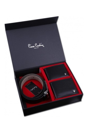 PİERRE CARDİN-AYSET - Pierre Cardin Erkek Cüzdan-Kemer Takım Kartlıklı 3 Parça (1)