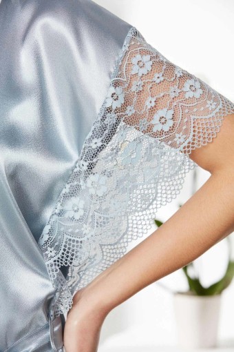 PİERRE CARDİN-JALE - Pierre Cardin Gecelik Sabahlık Takım - Mist - S (1)