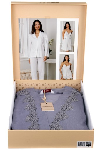 PİERRE CARDİN-JALE - Pierre Cardin Kadın 6'lı Çeyiz Seti Penye - Royal - XL