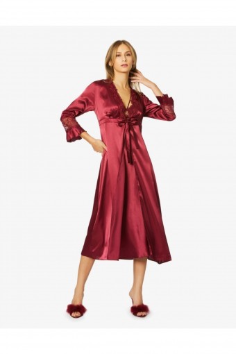 PİERRE CARDİN-JALE - Pierre Cardin Kadın 6'lı Set Güpürlü Saten Uzun