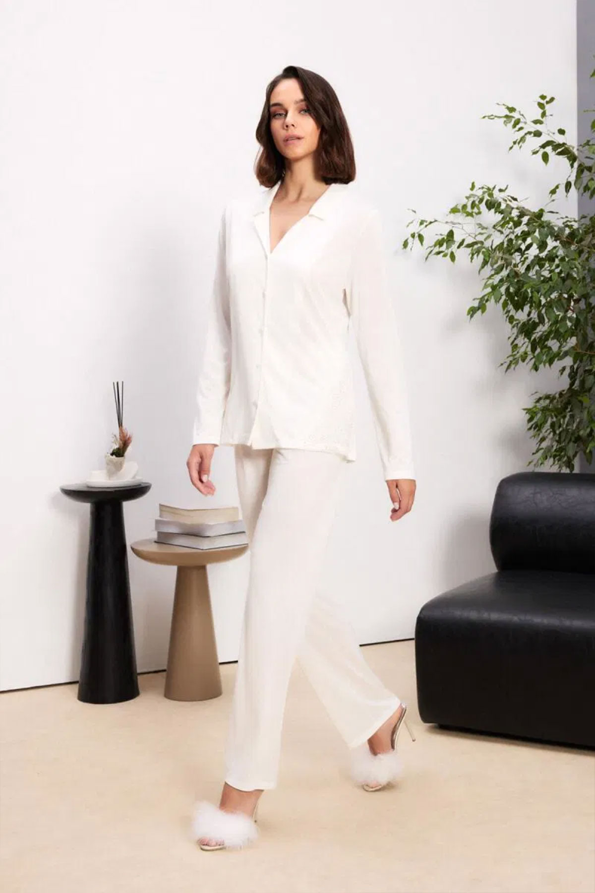 Pierre Cardin Kadın 6'lı Set Dantelli Penye Kısa - Thumbnail