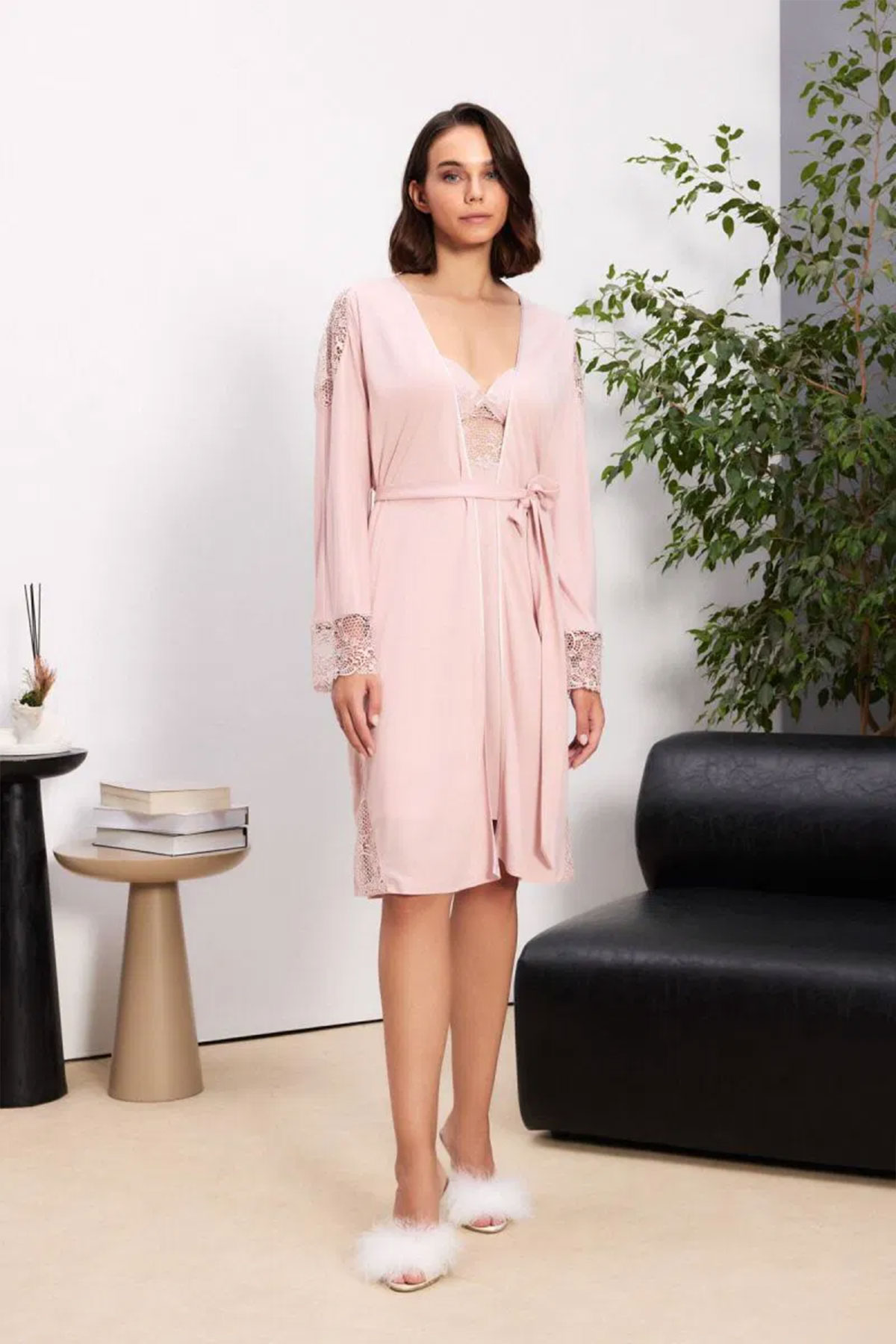 Pierre Cardin Kadın 6'lı Set Dantelli Penye Kısa - Thumbnail