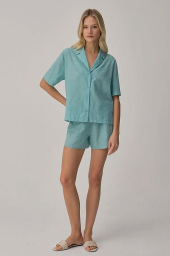 PİERRE CARDİN-JALE PREMİUM - Pierre Cardin Kadın Fantezi Şortlu Takım Pamuklu