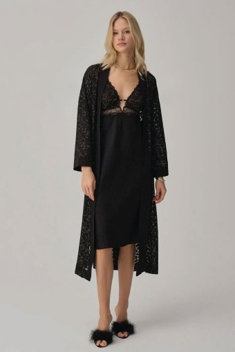 PİERRE CARDİN-JALE PREMİUM - Pierre Cardin Kadın İpek Saten 6'lı Set Kısa Dantelli (1)