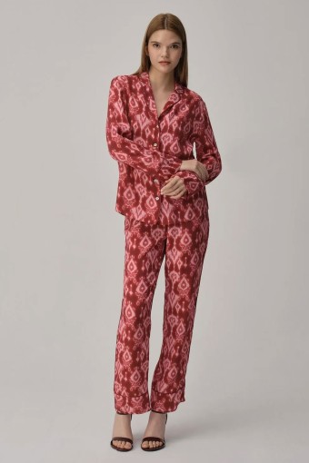 PİERRE CARDİN-JALE PREMİUM - Pierre Cardin Kadın Pijama Takımı Desenli Biyeli