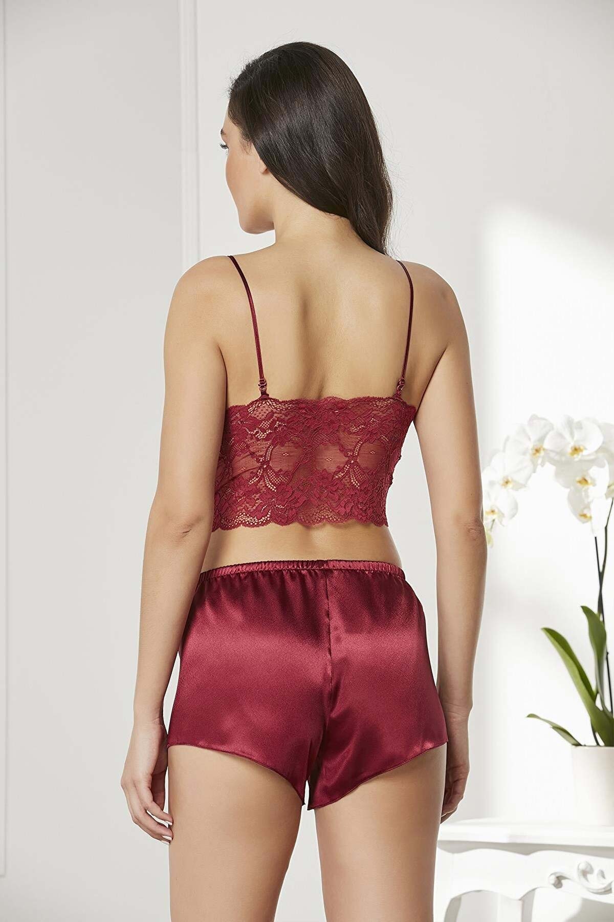 Pierre Cardin Kadın Saten 4lü Gecelik Takımı - Thumbnail