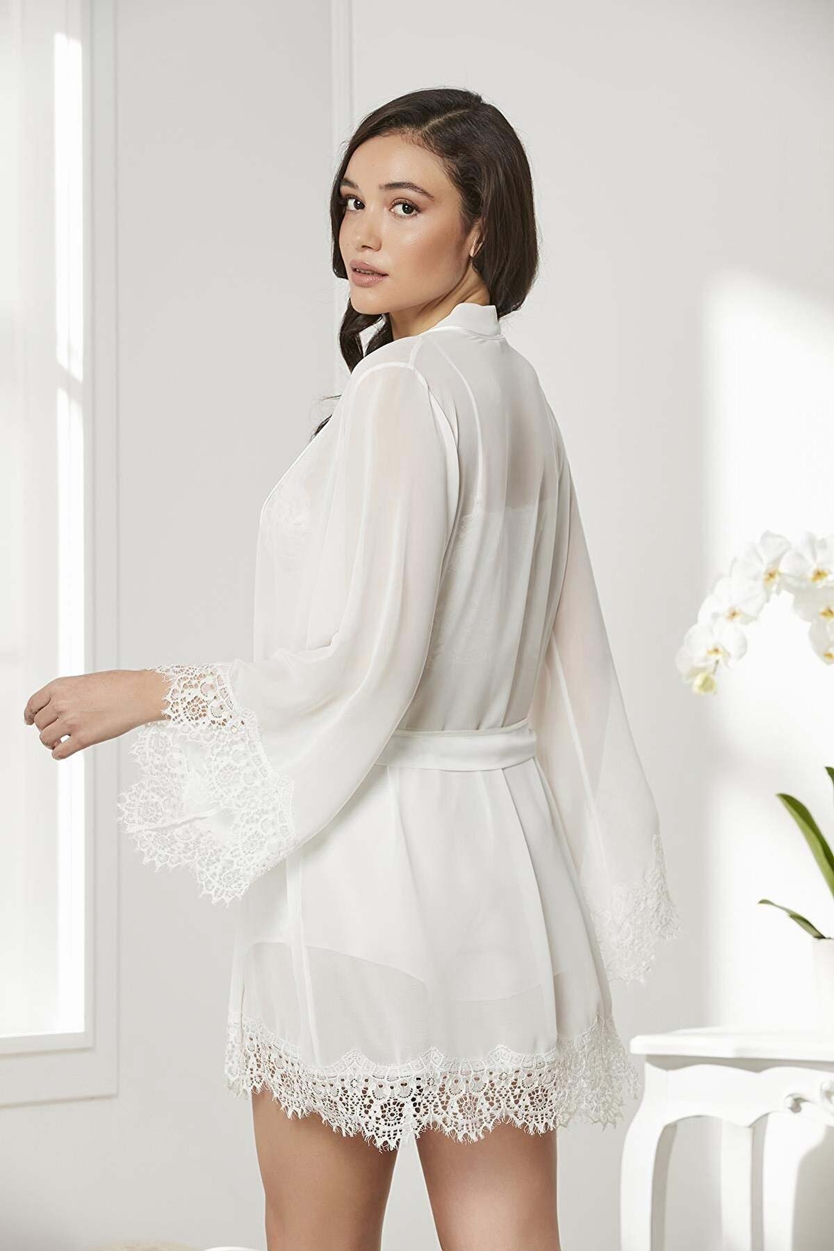 Pierre Cardin Kadın Saten 4lü Gecelik Takımı - Thumbnail