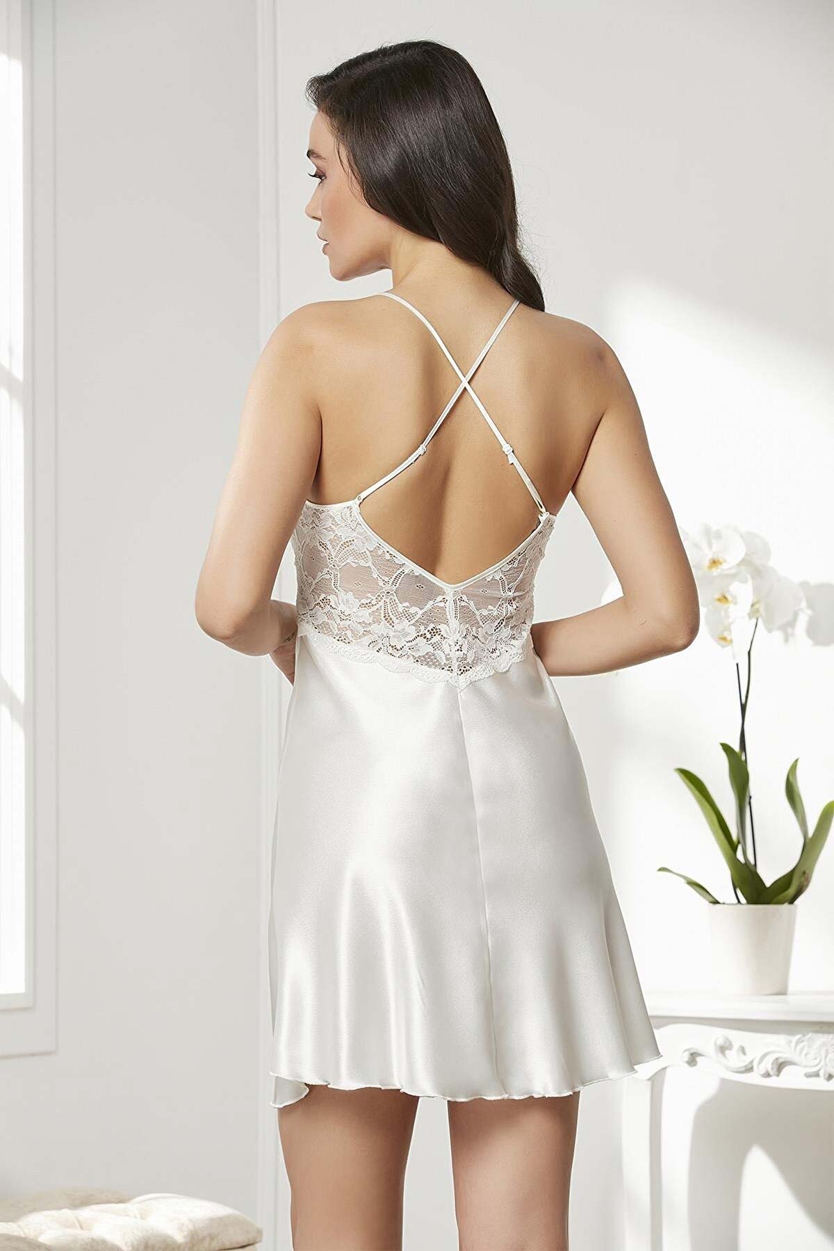 Pierre Cardin Kadın Saten 4lü Gecelik Takımı - Thumbnail