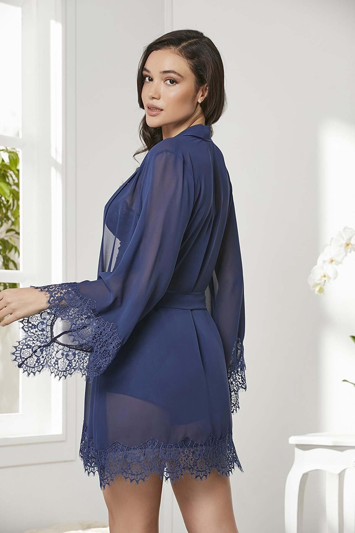 Pierre Cardin Kadın Saten 4lü Gecelik Takımı - Thumbnail