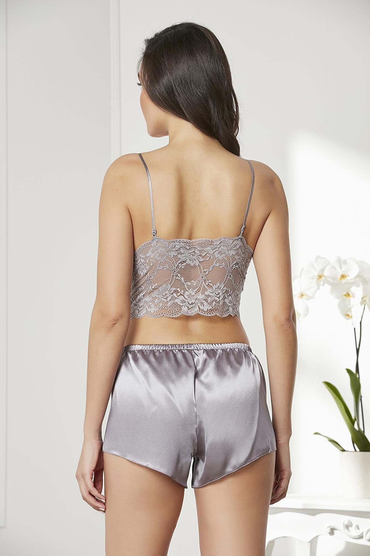 Pierre Cardin Kadın Saten 4lü Gecelik Takımı - Thumbnail