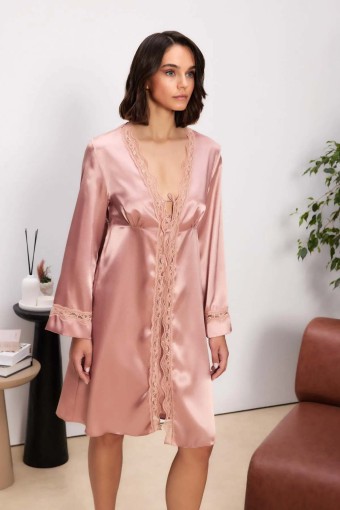 PİERRE CARDİN-JALE - Pierre Cardin Kadın Saten 4'lü Takım - Brandy - S