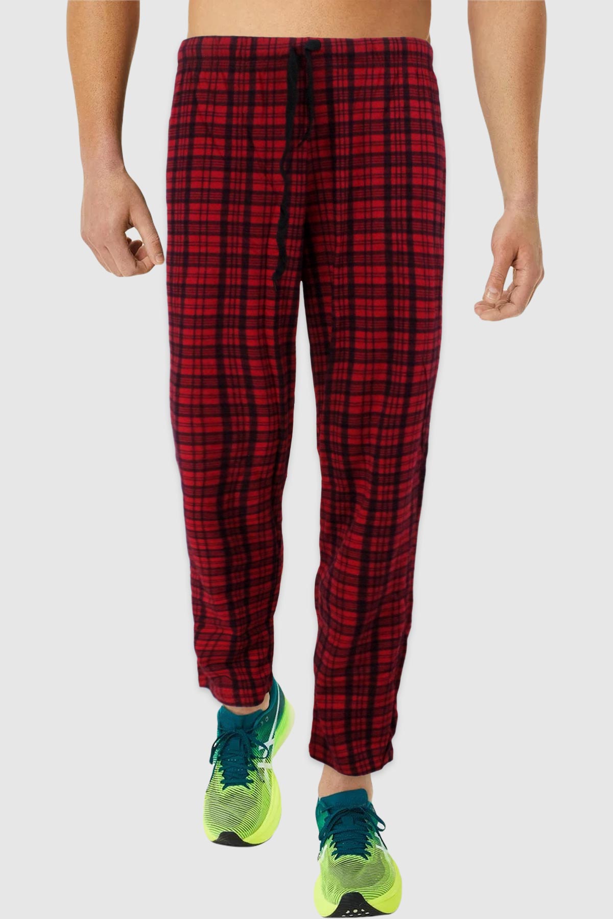 Pijamoni Erkek Tek Alt Pijama Baskılı Penye - Bordo - Thumbnail