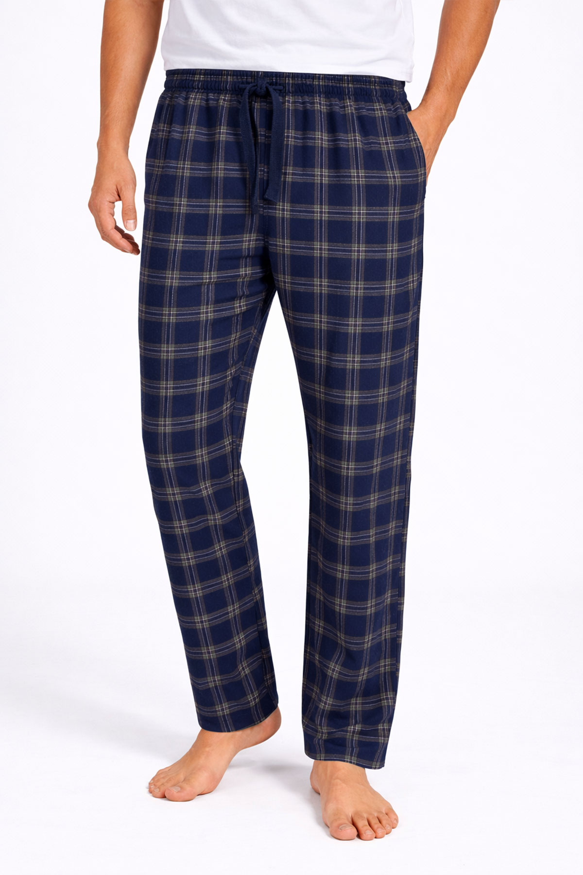 Pijamoni Erkek Tek Alt Pijama Baskılı Penye - Lacivert/1 - Thumbnail