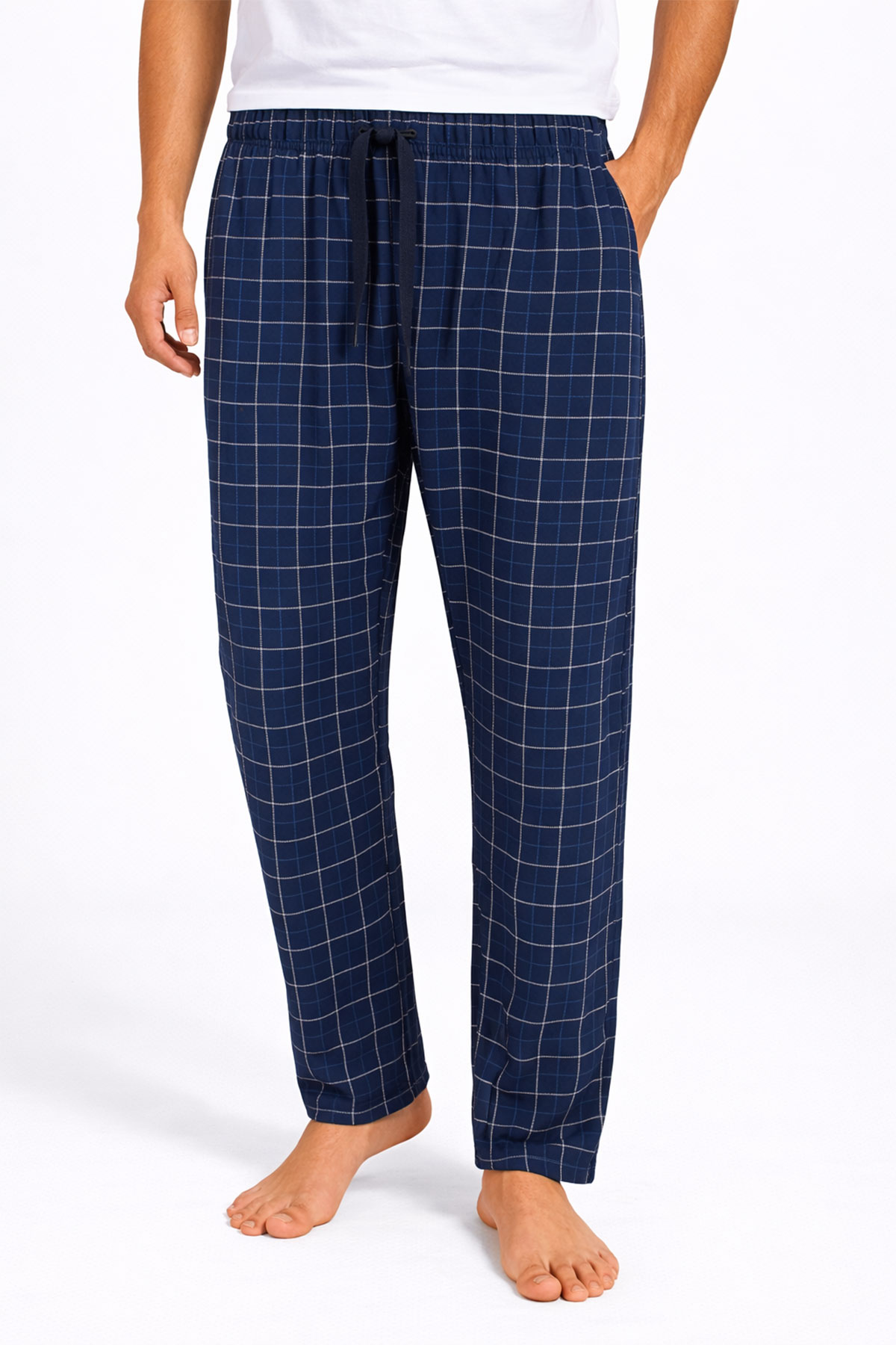 Pijamoni Erkek Tek Alt Pijama Baskılı Penye - Lacivert - Thumbnail