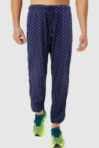 PİJAMONİ - Pijamoni Erkek Tek Alt Pijama Baskılı Penye - Lacivert