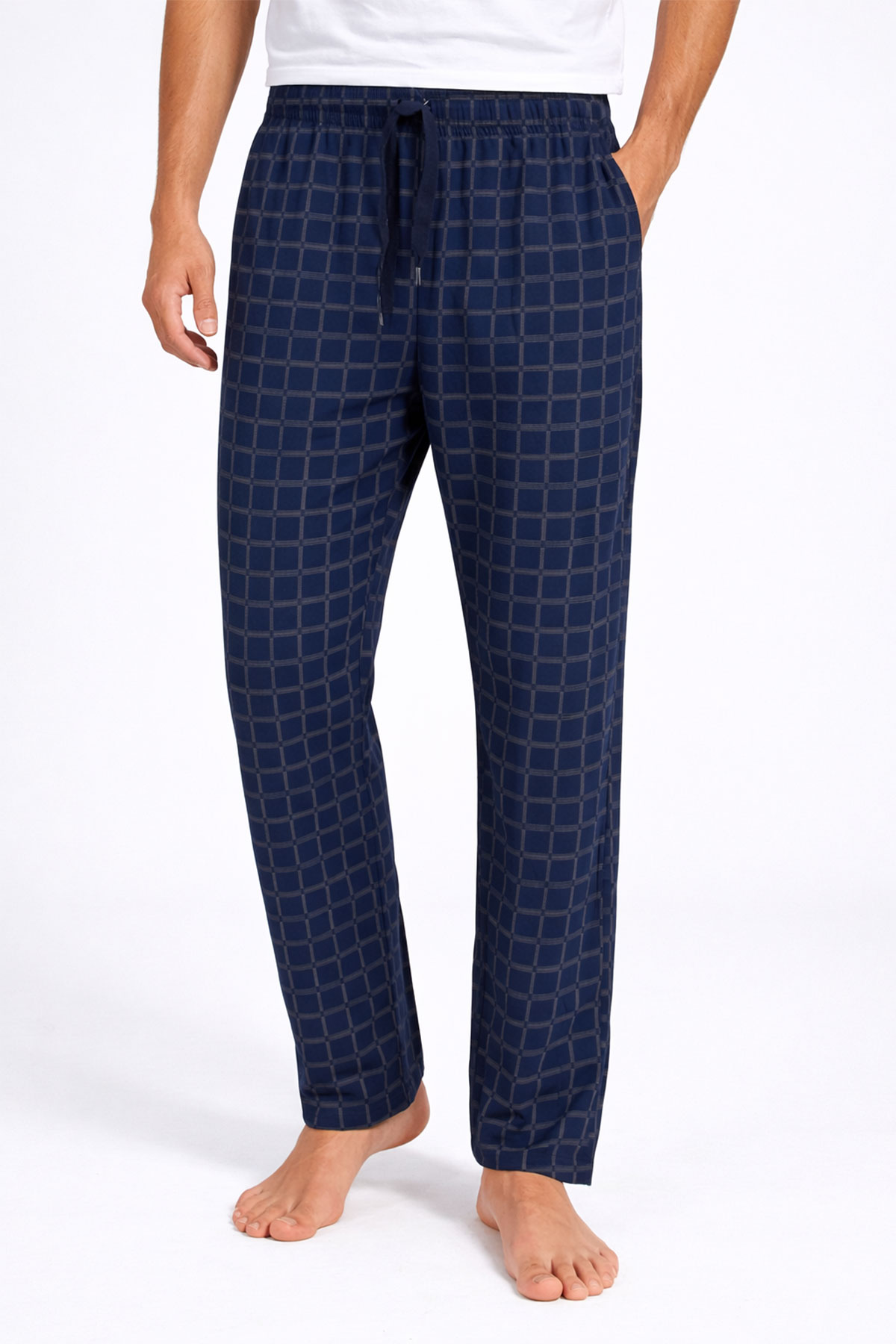 Pijamoni Erkek Tek Alt Pijama Baskılı Penye - Lacivert/4 - Thumbnail