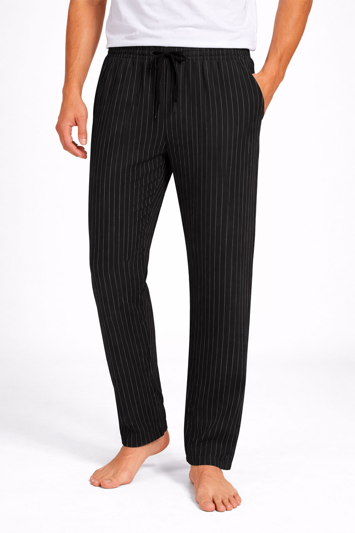 Pijamoni Erkek Tek Alt Pijama Baskılı Penye - Siyah - Thumbnail